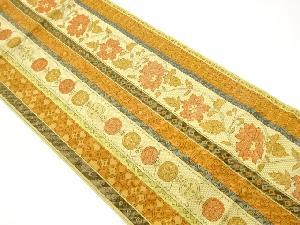 本場筑前博多縞に花唐草模様織出し名古屋帯